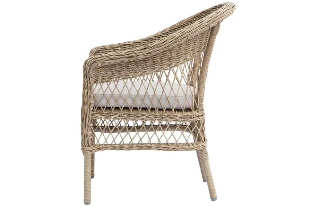 Riess-Ambiente Haus & Garten|Sitzgruppen > In- und Outdoor Garten-Set ELYSEE natur taupe Polyrattan Aluminium inkl. Tisch Kissen