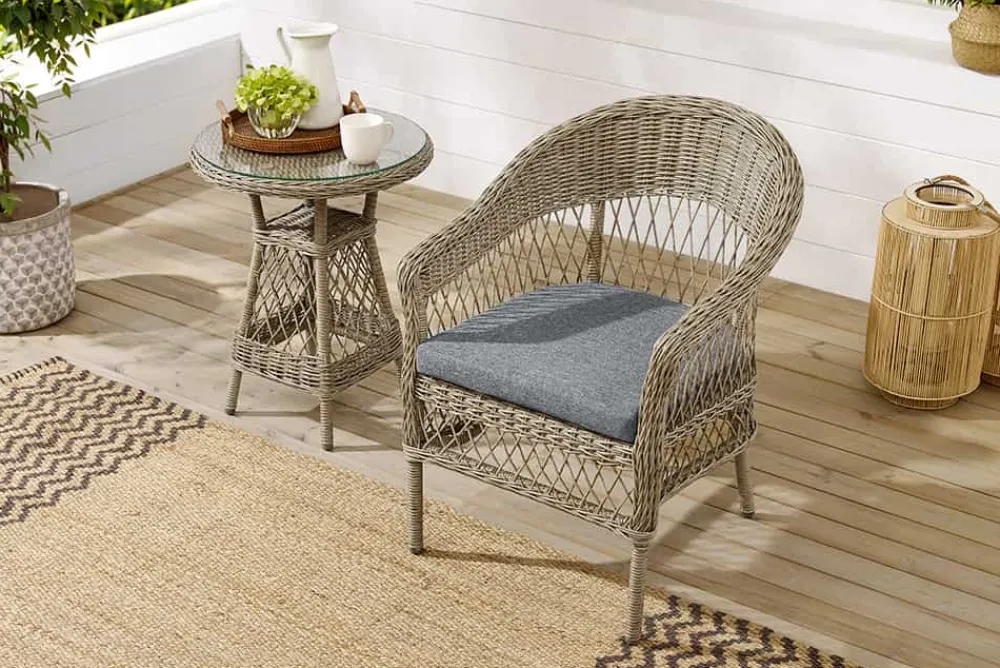 Riess-Ambiente Haus & Garten|Sitzgruppen > In- und Outdoor Garten-Set ELYSEE natur grau Polyrattan Aluminium inkl. Tisch Kissen
