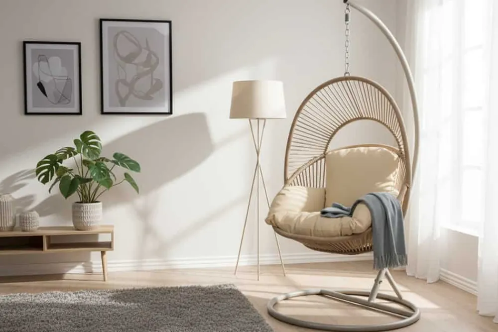 Riess-Ambiente Haus & Garten|Hängesessel > In- und Outdoor Hängesessel AIR ROPE beige greige inkl. Kissen