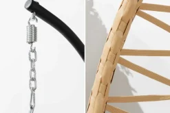 Riess-Ambiente Haus & Garten|Sessel > In- und Outdoor Hängesessel IBIZA natur beige Rattan mit Gestell wetterfest inkl. Kissen