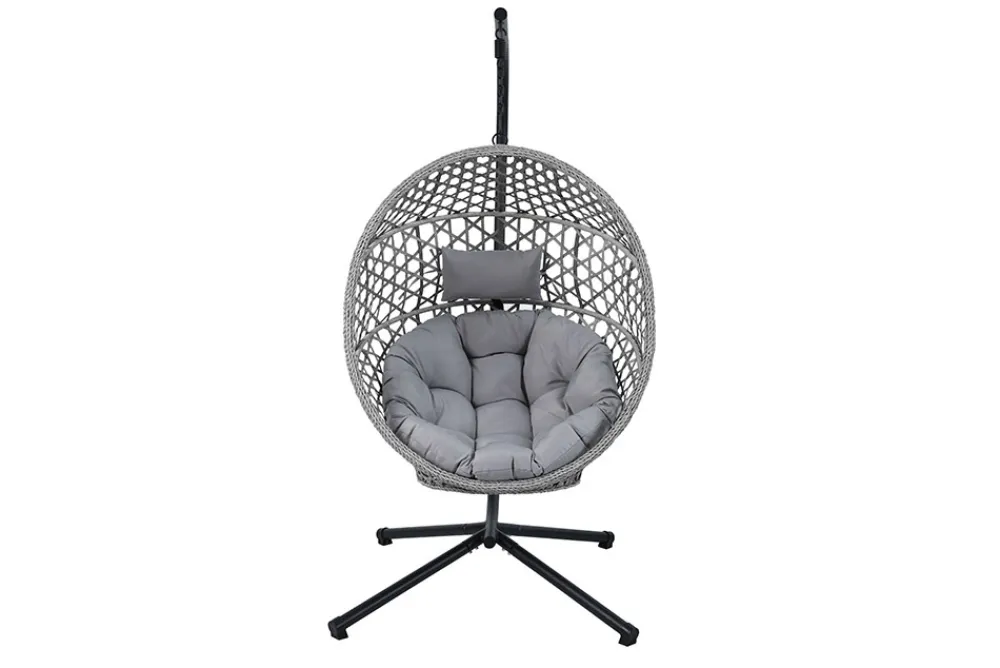 Riess-Ambiente Haus & Garten|Skandinavisch > In- und Outdoor Hängesessel VOGUE hellgrau Hängestuhl inkl. Kissen wetterfest