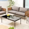 Riess-Ambiente Haus & Garten|Sessel > In- und Outdoor Lounge-Sessel UNIQUE 70cm schwarz braun grau Aluminium inkl. Kissen