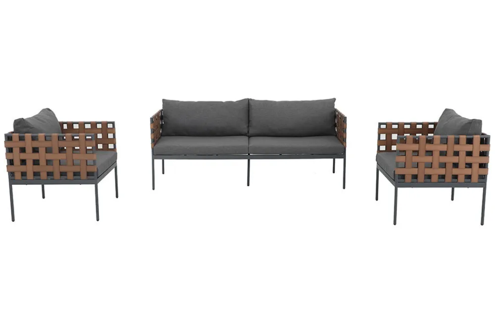 Riess-Ambiente Haus & Garten|Sessel > In- und Outdoor Lounge-Sessel UNIQUE 70cm schwarz braun grau Aluminium inkl. Kissen