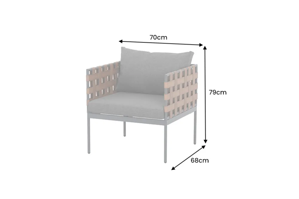 Riess-Ambiente Haus & Garten|Sessel > In- und Outdoor Lounge-Sessel UNIQUE 70cm schwarz braun grau Aluminium inkl. Kissen