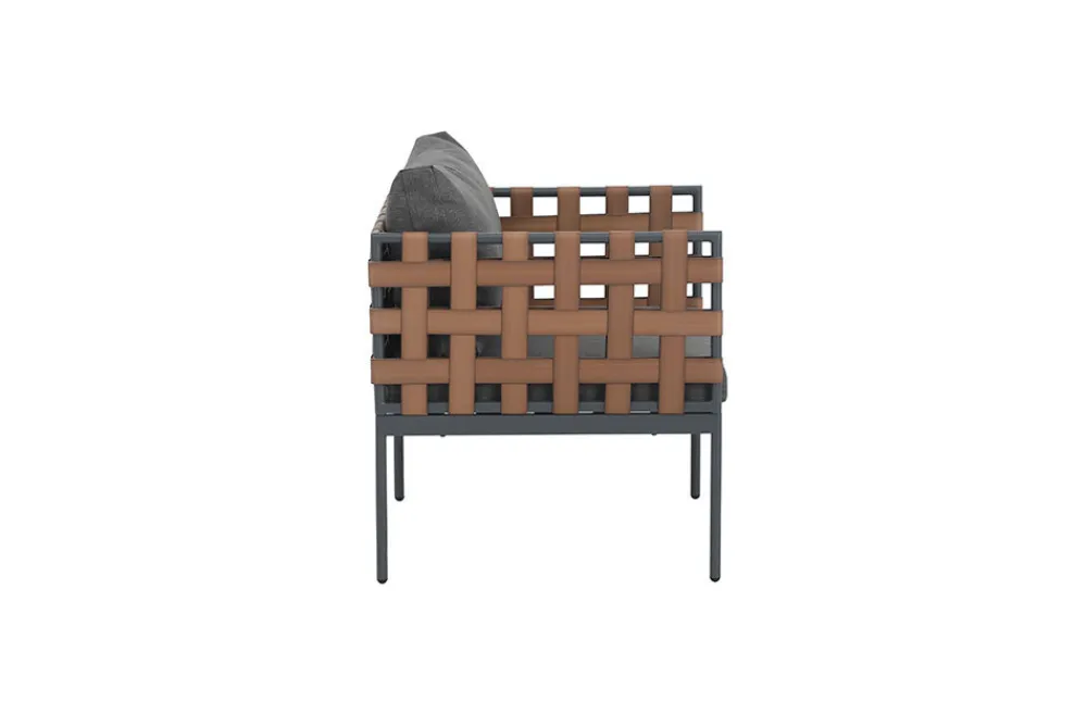 Riess-Ambiente Haus & Garten|Sessel > In- und Outdoor Lounge-Sessel UNIQUE 70cm schwarz braun grau Aluminium inkl. Kissen
