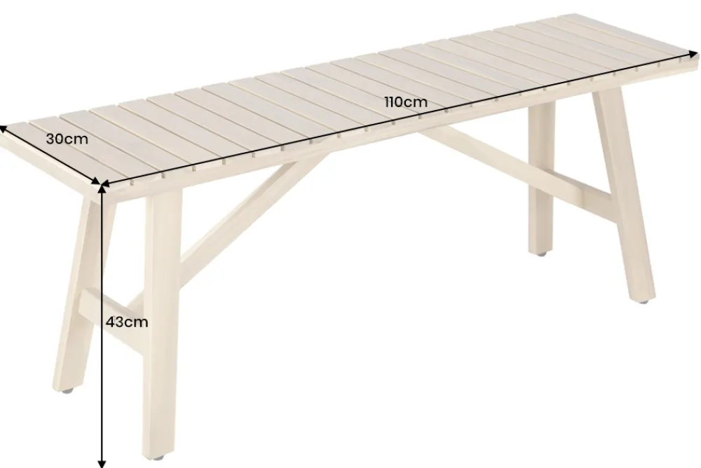 Riess-Ambiente Haus & Garten|Mehr... > In- und Outdoor Sitzbank BALI 110cm natur hell Akazienholz wetterfest Balkonbank