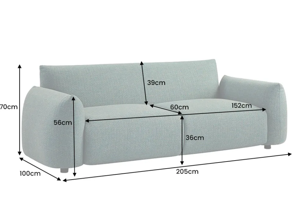 Riess-Ambiente 2-Sitzer Sofa|Sitzgruppen > In- und Outdoor Sofa SEAHAWK 205cm türkis Aluminium Olefin wetterfest 2-Sitzer Couch
