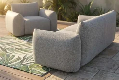 Riess-Ambiente 2-Sitzer Sofa|Sitzgruppen > In- und Outdoor Sofa SEAHAWK 205cm anthrazit Aluminium Olefin wetterfest 2-Sitzer Couch