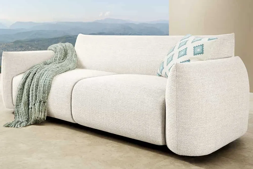 Riess-Ambiente 2-Sitzer Sofa|Sitzgruppen > In- und Outdoor Sofa SEAHAWK 205cm creme Aluminium Olefin wetterfest 2-Sitzer Couch