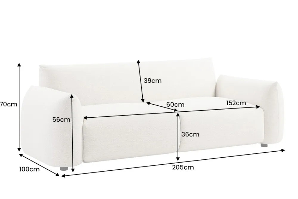 Riess-Ambiente 2-Sitzer Sofa|Sitzgruppen > In- und Outdoor Sofa SEAHAWK 205cm creme Aluminium Olefin wetterfest 2-Sitzer Couch