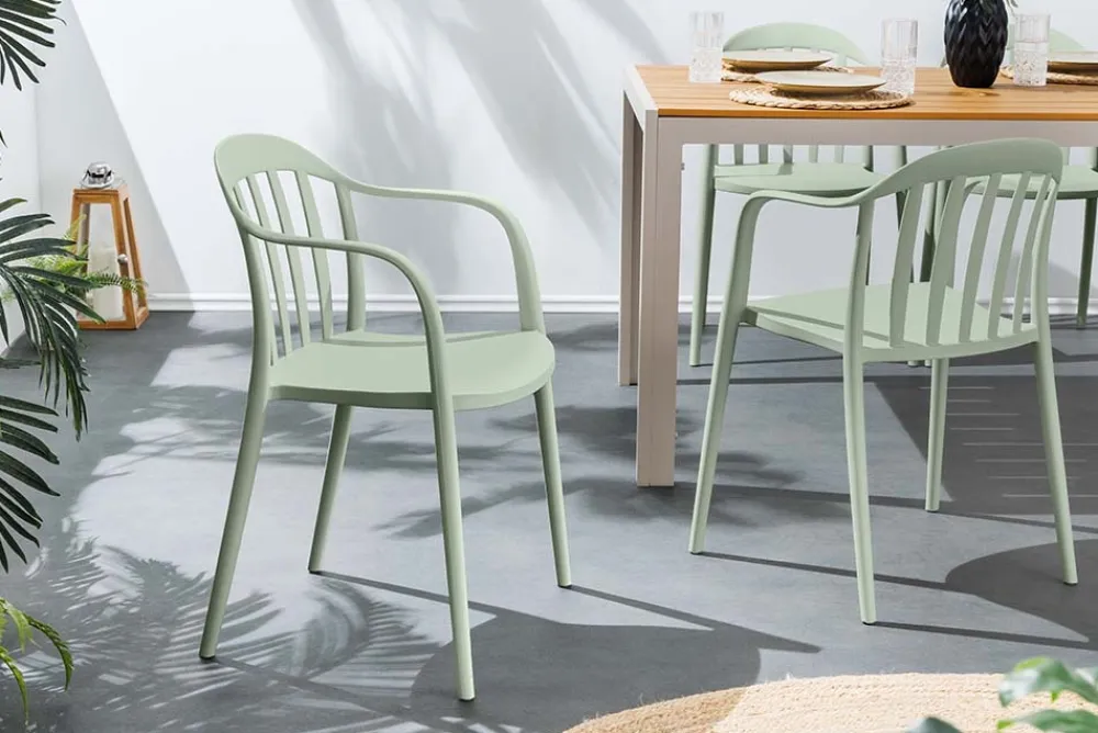 Riess-Ambiente Haus & Garten|Gartenstühle > In- und Outdoor Stuhl STUDIO ITALIA salbei stapelbar Kunststoff Gartenstuhl