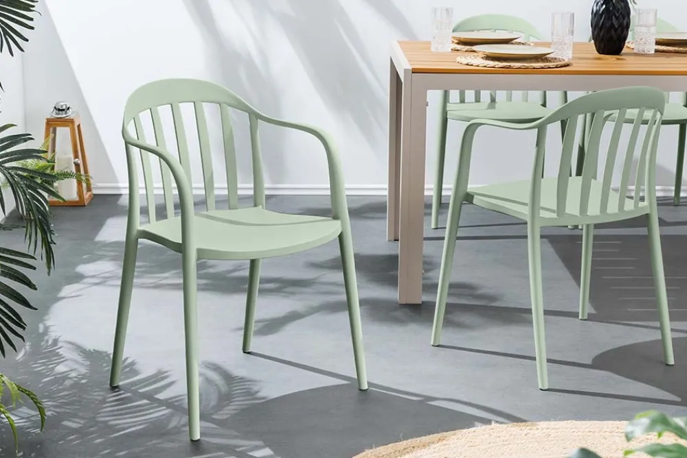 Riess-Ambiente Haus & Garten|Gartenstühle > In- und Outdoor Stuhl STUDIO ITALIA salbei stapelbar Kunststoff Gartenstuhl