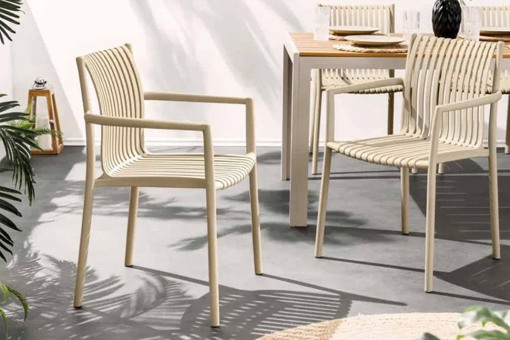 Riess-Ambiente Haus & Garten|Gartenstühle > In- und Outdoor Stuhl STUDIO ITALIA greige stapelbar wetterfest Gartenstuhl