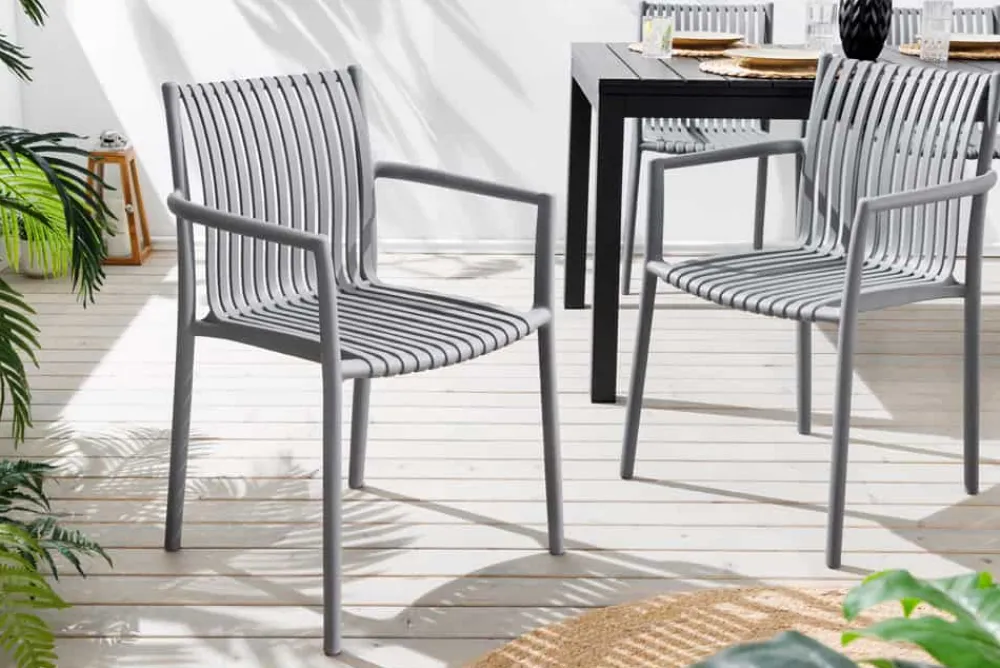 Riess-Ambiente Haus & Garten|Gartenstühle > In- und Outdoor Stuhl STUDIO ITALIA anthrazit stapelbar wetterfest Gartenstuhl