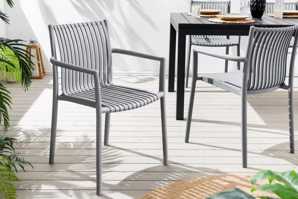 Riess-Ambiente Haus & Garten|Gartenstühle > In- und Outdoor Stuhl STUDIO ITALIA anthrazit stapelbar wetterfest Gartenstuhl