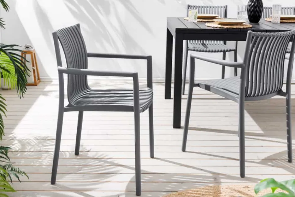 Riess-Ambiente Haus & Garten|Gartenstühle > In- und Outdoor Stuhl STUDIO ITALIA anthrazit stapelbar wetterfest Gartenstuhl