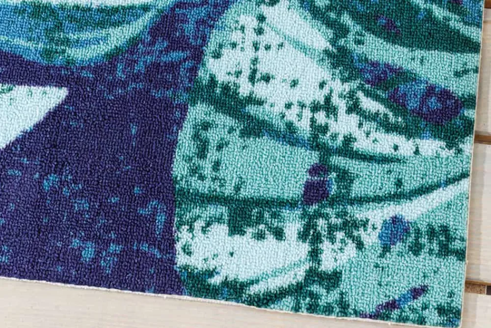 Riess-Ambiente Outdoor Teppiche|Teppiche > In- und Outdoor Teppich LEAF 240x160cm blau grün Blatt-Design wetterfest