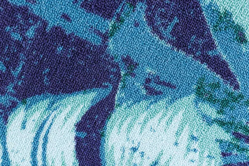 Riess-Ambiente Outdoor Teppiche|Teppiche > In- und Outdoor Teppich LEAF 180x120cm blau grün Blatt-Design Läufer wetterfest