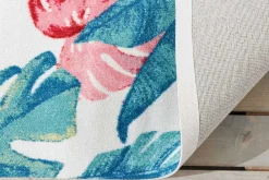 Riess-Ambiente Outdoor Teppiche|Teppiche > In- und Outdoor Teppich TROPICAL 180x120cm grün pink Blatt Design Läufer wetterfest