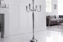 Riess-Ambiente Kerzenständer > Kerzenständer MODERN BAROCK 120cm silber 5-armig Lüster Aluminium poliert Kerzenhalter