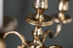 Riess-Ambiente Goldene Möbel|Kerzenständer > Kerzenständer MODERN BAROCK 40cm gold 5-armig Lüster Aluminium poliert Kerzenhalter