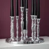 Riess-Ambiente Kerzenständer > Kerzenständer MODERN BAROCK 30cm 9-flammig silber Aluminium poliert Kerzenhalter Deko-Platte