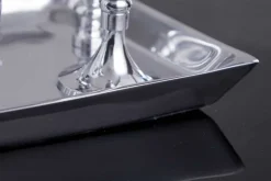 Riess-Ambiente Kerzenständer > Kerzenständer MODERN BAROCK 30cm 7-flammig silber Aluminium poliert Kerzenhalter Deko-Platte