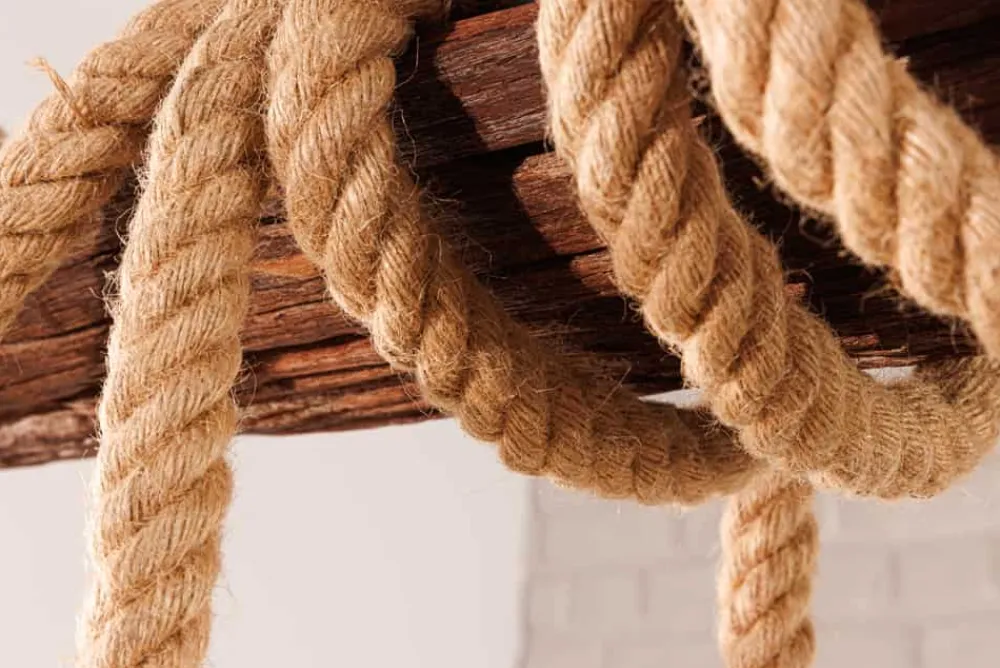 Riess-Ambiente Hängelampen|Mehr... > Maritime Hängeleuchte SEVEN SEAS 110cm Massivholz Seil Deckenlampe 5 Leuchten