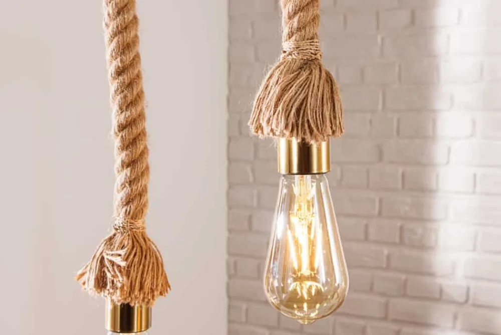 Riess-Ambiente Hängelampen|Mehr... > Maritime Hängeleuchte SEVEN SEAS 110cm Massivholz Seil Deckenlampe 5 Leuchten