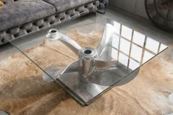 Riess-Ambiente Couchtische & Truhen > Maritimer Couchtisch OCEAN L 85cm silber antik Schiffsschraube mit Glasplatte