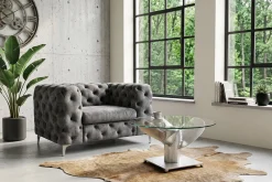 Riess-Ambiente Couchtische & Truhen > Maritimer Couchtisch OCEAN M 60cm silber antik rund Schiffsschraube Glasplatte