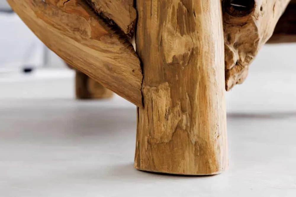 Riess-Ambiente Mehr...|Couchtische > Maritimer Couchtisch RIVERSIDE 80cm natur Teakholz massiv Glasplatte Handarbeit