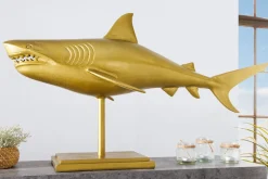 Riess-Ambiente Dekoration > Maritime Skulptur HAI 103cm gold handmade Metall Design Haifisch