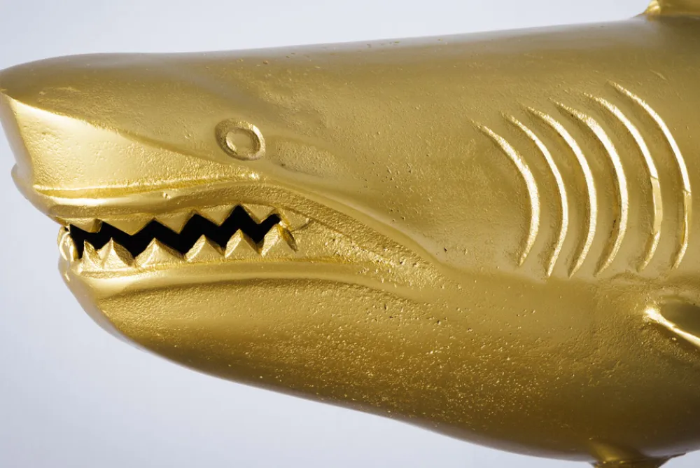 Riess-Ambiente Dekoration > Maritime Skulptur HAI 103cm gold handmade Metall Design Haifisch