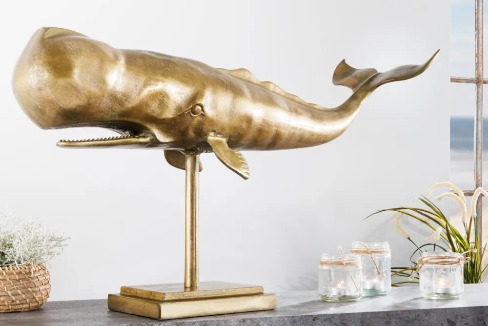 Riess-Ambiente Dekoration > Maritime Skulptur WAL 70cm messing handmade Metall Design Dekoration
