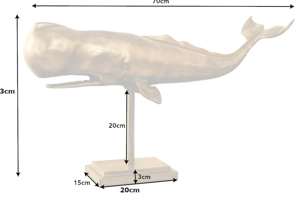 Riess-Ambiente Dekoration > Maritime Skulptur WAL 70cm messing handmade Metall Design Dekoration