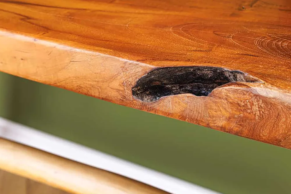 Riess-Ambiente Sitzbänke|Mehr... > Massive Bank ROOT 100cm braun natur Teakholz Baumstamm Holzstrebe
