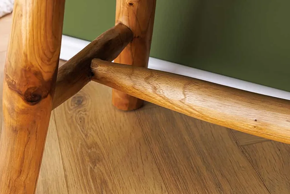 Riess-Ambiente Sitzbänke|Mehr... > Massive Bank ROOT 100cm braun natur Teakholz Baumstamm Holzstrebe