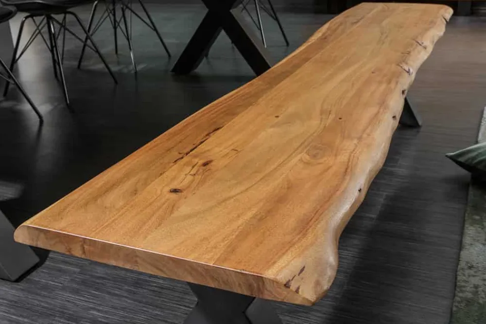 Riess-Ambiente Mehr...|Industrial Loft > Massive Baumstamm Bank MAMMUT NATURE 200cm Akazie Massivholz 3,5cm dicke Platte