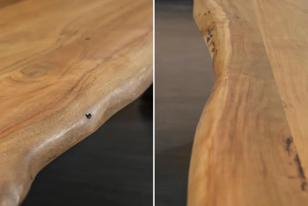 Riess-Ambiente Mehr...|Industrial Loft > Massive Baumstamm Bank MAMMUT NATURE 160cm Akazienholz 3,5cm dicke Platte