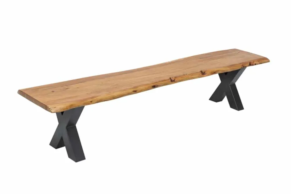Riess-Ambiente Mehr...|Industrial Loft > Massive Baumstamm Bank MAMMUT NATURE 160cm Akazienholz 3,5cm dicke Platte