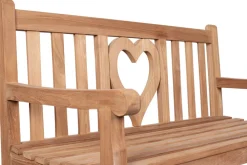 Riess-Ambiente Mehr...|Massivholz Gartenmöbel > Massive Gartenbank EMPIRE TEAK Herz 120cm natur Teakholz