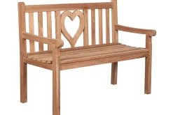 Riess-Ambiente Mehr...|Massivholz Gartenmöbel > Massive Gartenbank EMPIRE TEAK Herz 120cm natur Teakholz