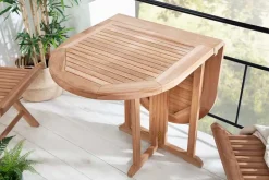 Riess-Ambiente Mehr...|Massivholz Gartenmöbel > Massiver Balkontisch EMPIRE TEAK 120cm natur Teakholz klappbar Gartentisch Outdoor
