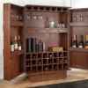 Riess-Ambiente Mehr...|Massivholzschränke > Massiver Barschrank ART DECO 140cm braun Mangoholz 3D-Front Highboard Flaschenregal