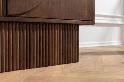 Riess-Ambiente Mehr...|Massivholzschränke > Massiver Barschrank ART DECO 140cm braun Mangoholz 3D-Front Highboard Flaschenregal