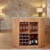 Riess-Ambiente Mehr...|Massivholztische > Massiver Bartisch TRES CHIC 120cm braun Mangoholz weiß Marmor mit Flaschenregal