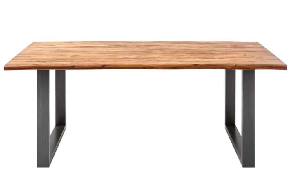 Riess-Ambiente Esstische|Mehr... > Massiver Baumstamm Esstisch GENESIS 180cm Akazie Baumkante Kufengestell Industrial Finish