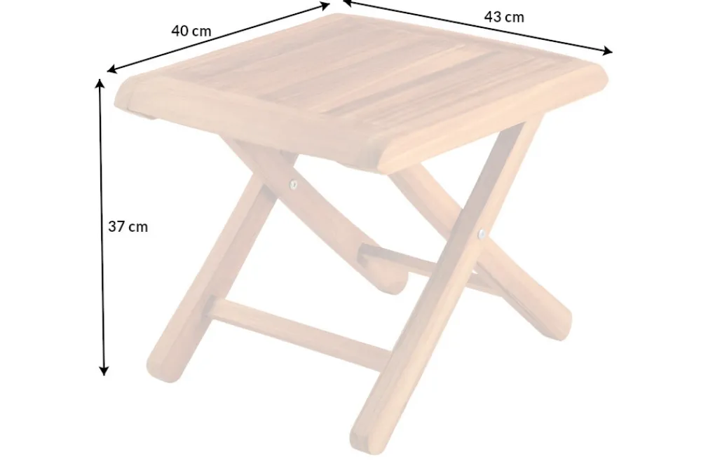 Riess-Ambiente Mehr...|Massivholz Gartenmöbel > Massiver Beistelltisch EMPIRE TEAK 45cm natur Teakholz wetterfest