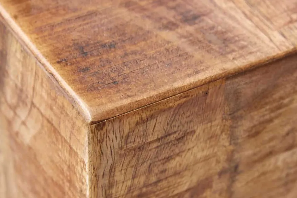 Riess-Ambiente Beistelltische|Mehr... > Massiver Beistelltisch FACTORY 45cm natur Mangoholz geflammt auf Rollen